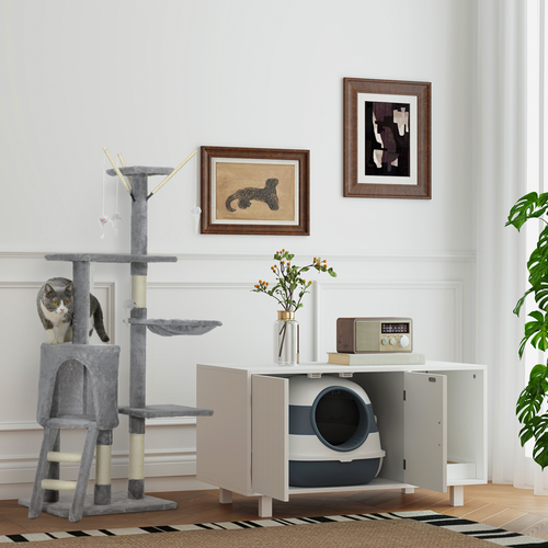 Luxury Hooded Cat Litter Box - Anti-Odor Design with Free Scoop - Fast UK Shipping 2-5 Days