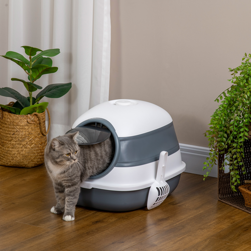 Luxury Hooded Cat Litter Box - Anti-Odor Design with Free Scoop - Fast UK Shipping 2-5 Days